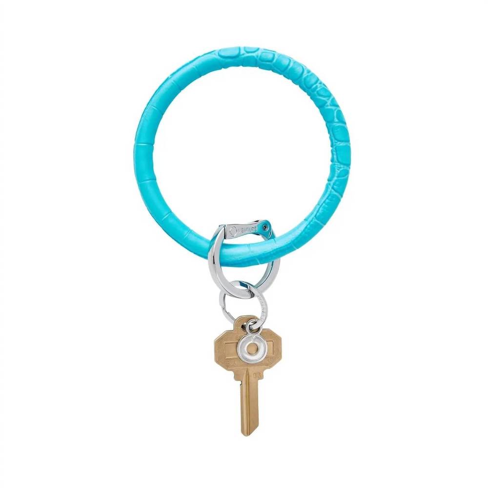 NEW OVENTURE leather big o key ring in peacock